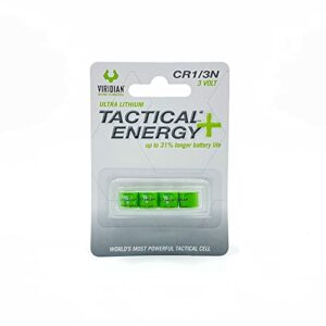Viridian CR 1/3N Tactical Energy Plus Lithium Batteries, 3 Volt (Retail Pack of 4)