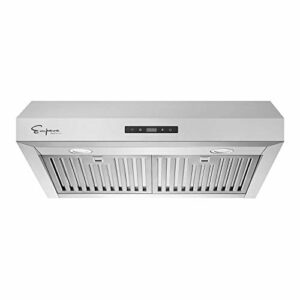 Empava 30 in. Kitchen 400 CFM Ducted Under Cabinet Range Hood with Soft Touch Controls-Sealed Aluminum Motor-Permanent Filters LEDs Light in, Stainless Steel