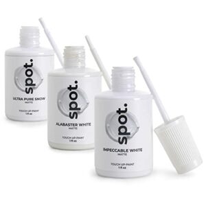 Touch Up-Paint, Matte Finish, for Cabinets, Walls, Windows, Doors, and Furniture, 3 Color Kit Matches 90% of Surfaces, White 3 Pack by spot.