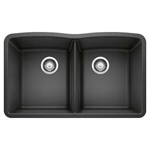 BLANCO 440184 Diamond Equal Double Bowl Kitchen Sink, 9.50 x 19.25 x 32.00 inches, Anthracite