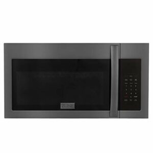 ZLINE Over the Range Convection Microwave Oven in Black Stainless Steel with Modern Handle and Sensor Cooking