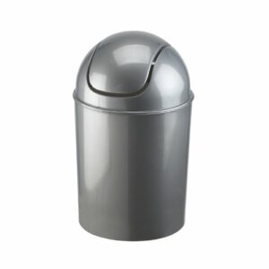 Umbra Mini Waste Can 1.2 Gallon with Swing Lid, Silver