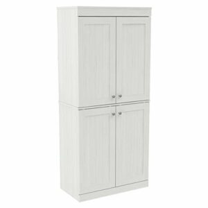 Inval Shaker Style Buffet 4-Door Tall Cabinet, Washed Oak