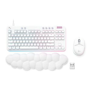 Logitech G713 Wired Mechanical Gaming Keyboard with LIGHTSYNC RGB Lighting, Linear Switches (GX Red), and Keyboard Palm Rest, PC and Mac Compatible - With $20 SIMS Spa Day Game Pack - White Mist