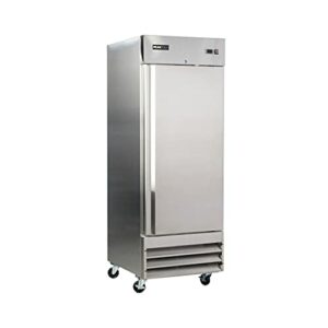 Peak Cold Single Door REFRIGERATOR; Commercial Reach In Stainless Steel, White Interior; 23 Cubic Ft, 29