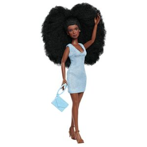 Naturalistas 11.5-inch Fashion Doll and Accessories Liya, 4C Textured Hair, Deep Brown Skin Tone, Designed and Developed by Purpose Toys