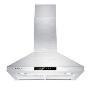 CIARRA Range Hood 30 inch 450 CFM Convertible Wall Mount Vent Hood for Kitchen in Stainless Steel CAS75206
