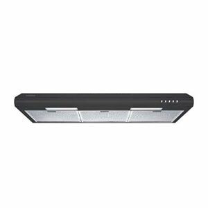 Ductless Range Hood 30 inch with Anti-fingerprint Design, Black Vent Hood with 3 Speed Exhaust Fan, Ducted and Ductless Convertible, CIARRA CAB75918B
