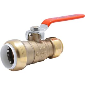 SharkBite 1 Inch PVC x 3/4 Inch CTS Ball Valve, Push to Connect Brass Plumbing Fitting, PEX Pipe, Copper, CPVC, PE-RT, HDPE, 25551LF