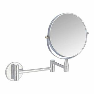 Amazon Basics Wall-Mounted Vanity Mirror - 1X/5X Magnification, Chrome