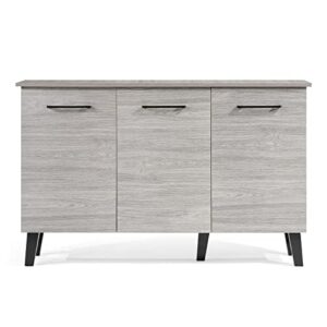 GDFStudio Emilia Side Board Cabinet | Scandinavian, Danish, Mid Century Modern Design | Perfect for Entryway, Dining or Living Room | Grey Oak in Color