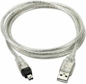BLUEXIN USB 2.0 Male to IEEE 1394 Mini 4Pin Male iLink Firewire DV Adapter Cord Cable Compatible with Sony DV