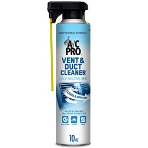 InterDynamics Certified A/C Pro Vent and Duct Cleaner, Professional Strength Odor Eliminator for Cars, Truck, and HVAC, 10 Oz