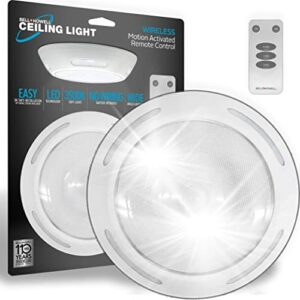Bell + Howell Wireless Ceiling Spotlight LED Ceiling Light Fixture, Instant Installation, 300 Lumens, 3500K Soft Light, 360 Wide Angle Light, Remote Control, Timer & Motion Functions Includes 3M Tape