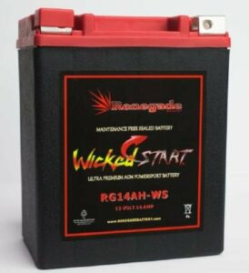 RG14AH-WS; Polaris replacement battery fits (2014, 2015, 2016, 2017, 2018, 2019) Sportsman 570/570 EFI / 570 EPS / 570 SP / 570 Touring / 570 X2; BTX14AH-BS, YTX14AH-BS; 400+ CCA's