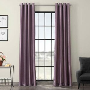 HPD Half Price Drapes Grommet Blackout Curtains for Bedroom Faux Dupioni Silk 50 X 84 (1 Panel), PDCH-KBS11-84-GRBO, Smokey Plum