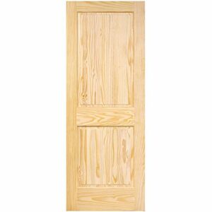 2-Panel Solid Pine Interior Door Slab, Square Top, Double Hip Panel (30x80)