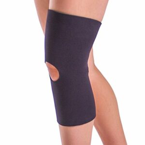 BraceAbility Open Patella/Open Back Neoprene Knee Sleeve | Water-Resistant Athletic Compression Knee Brace for Swimming, Wakeboarding, Scuba Diving, Surfing, Waterskiing and Other Sports (Medium)