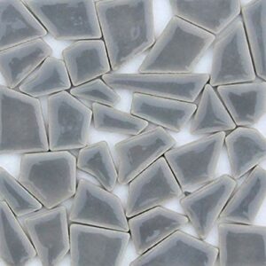 200 g Mosaic Tiles Stained Glass - Assorted Colors for Art Craft and Home Decorations - Mosaic Tiles Shaped Ceramic 0.5x2 cm, Gray