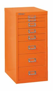 Bisley 8 Drawer Steel Under-Desk Multidrawer Storage Cabinet, Orange (MD8-OR)