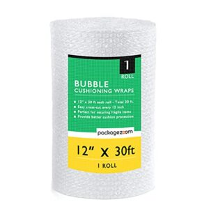 1 Pack 12 inch x 30 ft. Bubble Cushioning Wrap Shipping Packing Moving Supplies Perforated Every 12” Bubble Cushioning Wrap for Packing and Moving Boxes Bubble Packing Wrap for Moving