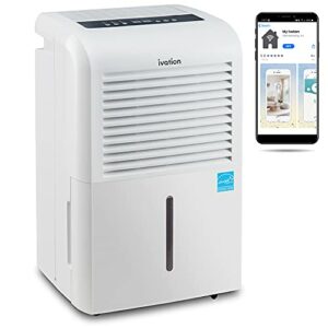 Ivation 4,500 Sq Ft Smart Wi-Fi Energy Star Dehumidifier with App, Continuous Drain Hose Connector, Programmable Humidity, 2.25 Gal Reservoir for Medium and Large Rooms (4,500 Sq Ft With Pump)