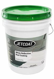 Jetcoat Cool King Reflective Acrylic Roof Coating, Waterproof Elastomeric Sealant, 5 Gallon, 5 Year Protection (White)