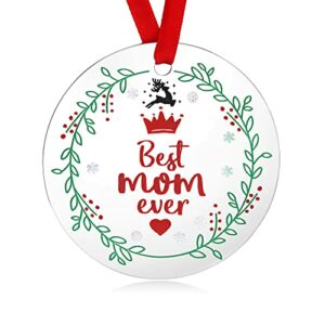Best Mom Ever Christmas Ornaments Christmas Birthday New Year Gifts to Mum Mummy Mother Merry Xmas Tree Decorations Home Party Decor