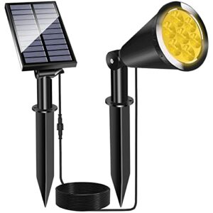MEIHONG Solar Spot Light Outdoor with Separate Panel, Solar Uplighting Tree Lights Outdoor Solar LED Landscape Lights Dusk to Dawn, Solar Powered Accent Lights for Garden Walkway (1 Pack)