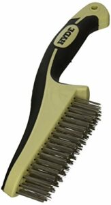 Hyde - 181348 HYDE 46842 Stainless Steel Wire Brush with narrow profile, 11-inch, MAXXGRIP PRO