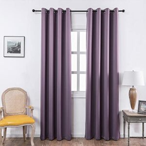 MANGATA CASA Purple Blackout Curtains Grommets 2 Panels for Bedroom-Window Curtain 84inches Long Drapes for Living Room-Darkering Thermal Drapes (Purple,52x84inch)