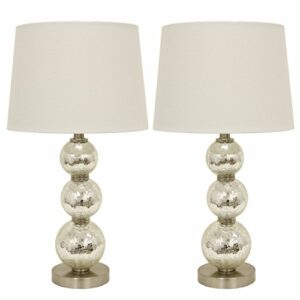 Décor Therapy MP1063 Table Lamp Set, Mercury Silver