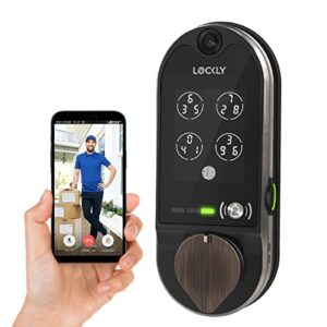 Lockly Vision, Smart Lock with HD Doorbell Camera, PIN Genie® Keypad, 3D Biometric Sensor, Voice Control, Auto Lock - Venetian Bronze (PGD798VB) - Deadbolt Edition