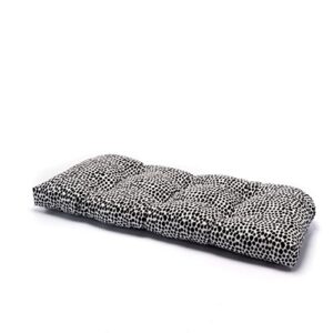 TerraSol Standard Double U Outdoor Loveseat/Bench Cushion, Black/White