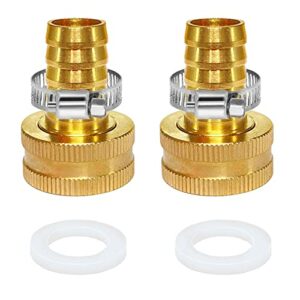 YOUHO Garden Hose Adapter Swivel Fitting 3/4 to 3/8 Hose Drip Irrigation Tubing to Faucet - Reusable Connector Fittings for Most Rain Bird, Orbit, Dig, Toro 5/16 or 3/8 Tubing x 3/4