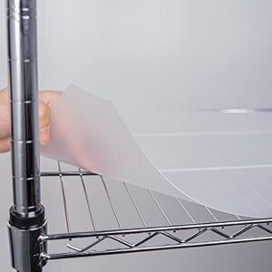 HooTown Wire Shelf Liners 5 Sheets Fit Wire Shelving Size 30 Inch x 14 Inch, Clear Frosted Hard Plastic Protector Mats for Metal Stainless Steel Garage, Cabinets, Kitchen Shelves, Shoe Rack