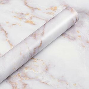 Livelynine Gold Marble Contact Paper Peel and Stick Countertops for Kitchen Table Desk Counter Top Covers Self Adhesive Wallpaper for Bathroom Sink Removable Waterproof 15.8x78.8 Inch