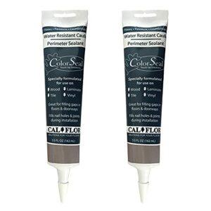 CalFlor CA49631CF, Gray ColorSeal Flexible Sealant for use on Wood, Laminate, Tile, Stone, Vinyl and Any Hard Surface, 5.5 oz, 5 Fl Oz, Pack of 2 Tubes