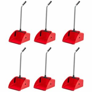 AmazonCommercial Jumbo Lobby Dustpan - 6-Pack, Red