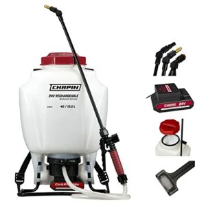 Chapin 63924 4-Gallon 24-volt Extended Spray Time Battery Backpack Sprayer For Fertilizer, Herbicides and Pesticides, 4-Gallon (1 Sprayer/Package)