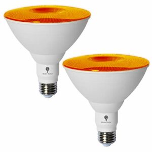 Bluex Bulbs 2 Pack LED Par38 Flood Orange Light Bulb - 10W (90Watt Equivalent) - Dimmable - E26 Base Orange LED Lights, Party Decoration, Porch, Home Lighting, Holiday Lighting, Orange Flood Light