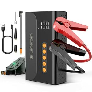 Jump Starter with Air Compressor,1000A 10400mAh Battery Jump Starter(up to 6L Gas or 3L Diesel Engines) 150PSI Tire Inflator,12V Car Jump Starter Battery Booster with Fast Battery Charger 3.0