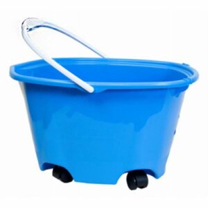 Quickie EZ-Glide Multi-Purpose Bucket on Wheels, 5-Gallon, Blue, for Bathroom/Home/Kitchen Cleaning or Car Washing