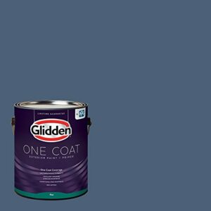 Glidden Exterior Paint + Primer: Blue/Blue Fjord, One Coat, Flat, 1-Gallon