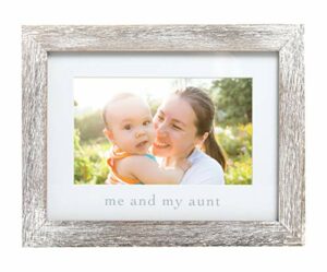 Pearhead Me and My Aunt Photo Frame, Niece or Nephew Family Picture Frame, Gift for Sister or Siblings, Godmother Gift, Baby Keepsake Picture Frame, Nursery Decor, Distressed Gray