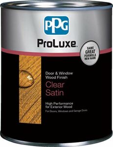 PPG ProLuxe Door and Window Wood Finish, 1 Quart, 003 Clear Satin