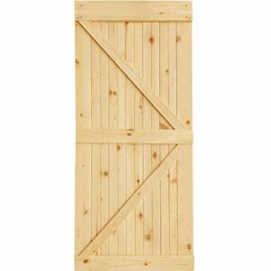30 in. x 83.5 in. K-Bar Solid Core Pine Unfinished Interior Barn Door Slab Kit