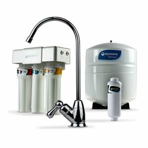 Aquasana Reverse Osmosis Under Sink Water Filter System - Filters 95% Of Fluoride - Kitchen Counter Faucet Filtration - Chrome - AQ-RO-3.56