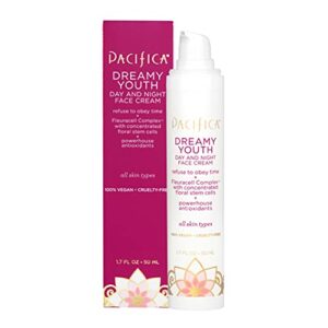 Pacifica Beauty, Dreamy Youth Day and Night Face Cream, Daily Hydrating Facial Moisturizer, For All Skin Types, Made with Peptides and Floral Stem Cells, 100% Vegan and Cruelty Free