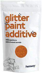 Hemway Glitter Paint Additive Glitter Crystals for Acrylic Paint, Interior & Exterior Walls, Wood, Varnish, Furniture, Matte, Gloss, Satin, Silk - 100g / 3.5oz - Copper